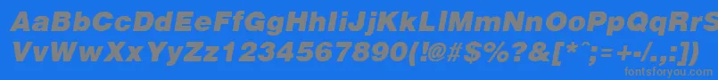 フォントArenablack ffy – 青い背景に灰色の文字