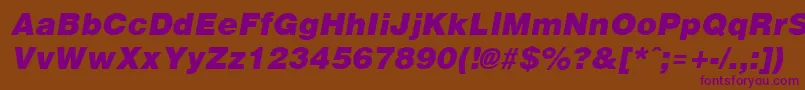 Arenablack ffy Font – Purple Fonts on Brown Background