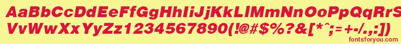 Arenablack ffy Font – Red Fonts on Yellow Background