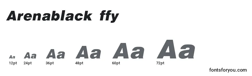 Размеры шрифта Arenablack ffy
