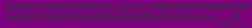 Legiosabinachromeital-Schriftart – Schwarze Schriften auf violettem Hintergrund