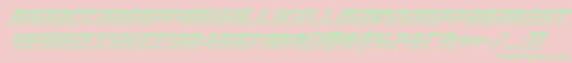 Legiosabinachromeital-Schriftart – Grüne Schriften auf rosa Hintergrund