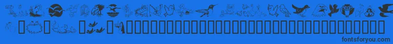 Fonte Birdart – fontes pretas em um fundo azul