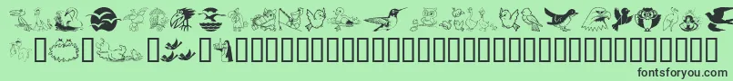 フォントBirdart – 緑の背景に黒い文字