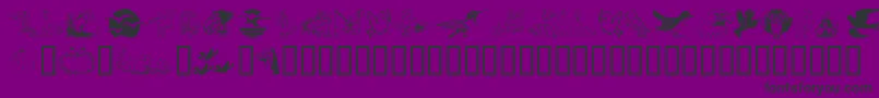 Birdart-fontti – mustat fontit violetilla taustalla