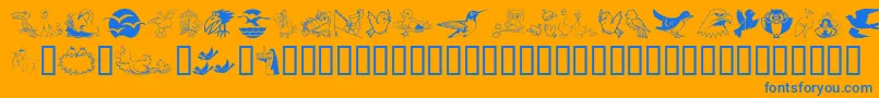 Birdart Font – Blue Fonts on Orange Background