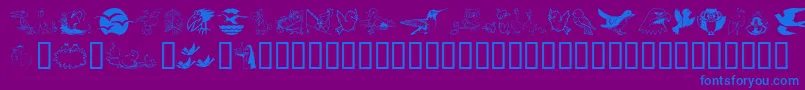 fuente Birdart – Fuentes Azules Sobre Fondo Morado