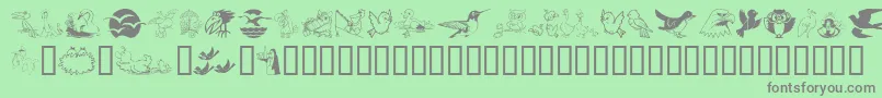 フォントBirdart – 緑の背景に灰色の文字