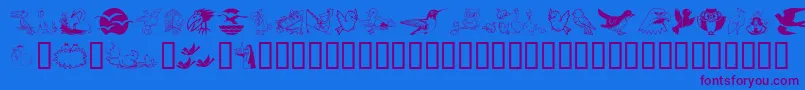 Fonte Birdart – fontes roxas em um fundo azul