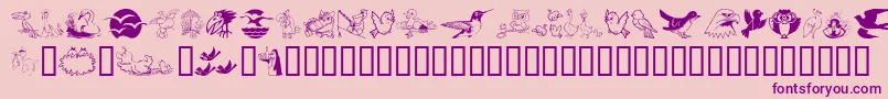 フォントBirdart – ピンクの背景に紫のフォント