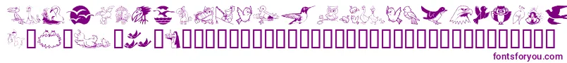 Birdart-Schriftart – Violette Schriften auf weißem Hintergrund