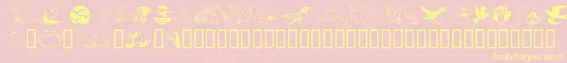 フォントBirdart – 黄色のフォント、ピンクの背景