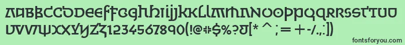 MinskaMediumItcTt-fontti – mustat fontit vihreällä taustalla