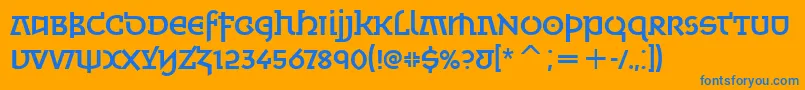 フォントMinskaMediumItcTt – オレンジの背景に青い文字