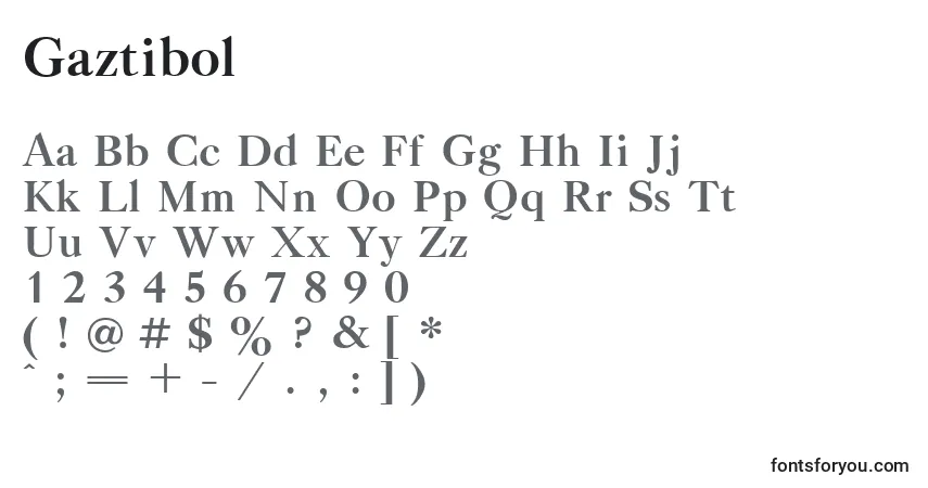 Schriftart Gaztibol – Alphabet, Zahlen, spezielle Symbole