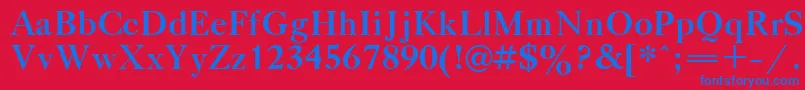 Gaztibol-Schriftart – Blaue Schriften auf rotem Hintergrund