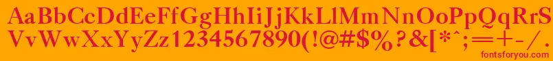 フォントGaztibol – オレンジの背景に赤い文字