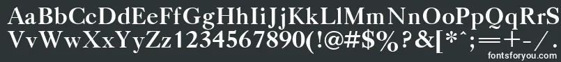 Gaztibol-fontti – valkoiset fontit mustalla taustalla