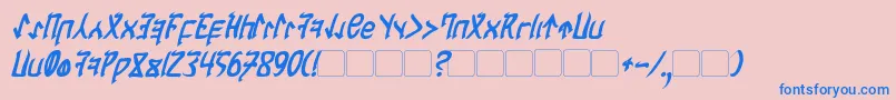 フォントCardosanBoldItalic – ピンクの背景に青い文字