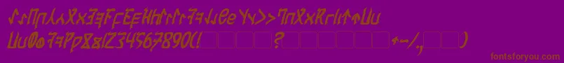 CardosanBoldItalic-Schriftart – Braune Schriften auf violettem Hintergrund