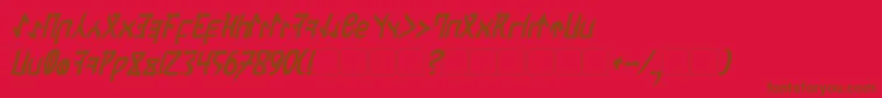 CardosanBoldItalic-fontti – ruskeat fontit punaisella taustalla