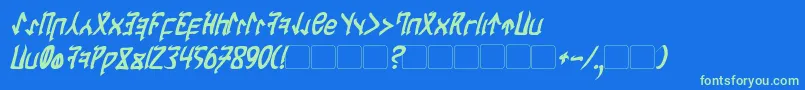 CardosanBoldItalic Font – Green Fonts on Blue Background