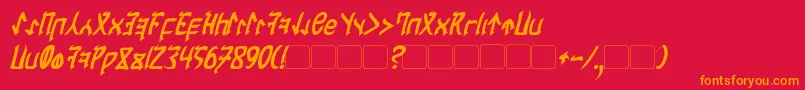 フォントCardosanBoldItalic – 赤い背景にオレンジの文字