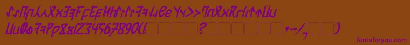 CardosanBoldItalic Font – Purple Fonts on Brown Background