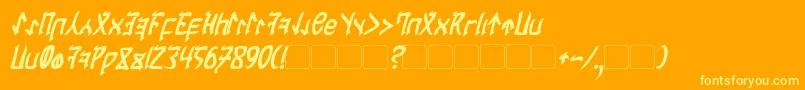CardosanBoldItalic Font – Yellow Fonts on Orange Background