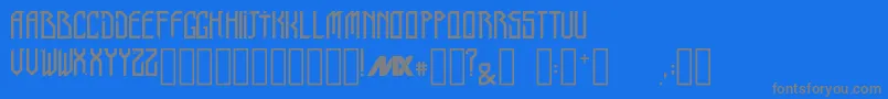 TriboRegular-Schriftart – Graue Schriften auf blauem Hintergrund