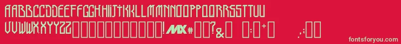TriboRegular Font – Green Fonts on Red Background