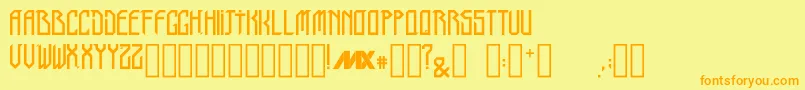 TriboRegular Font – Orange Fonts on Yellow Background