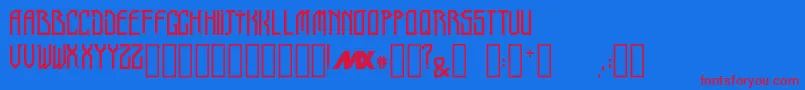 TriboRegular Font – Red Fonts on Blue Background