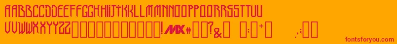 TriboRegular Font – Red Fonts on Orange Background