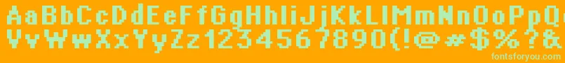 フォントSt02b – オレンジの背景に緑のフォント