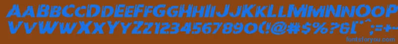 Redundeadexpandital Font – Blue Fonts on Brown Background