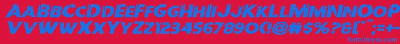 Redundeadexpandital Font – Blue Fonts on Red Background