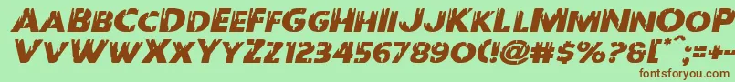 Redundeadexpandital Font – Brown Fonts on Green Background