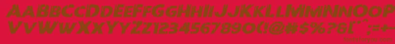 Weitere Informationen zur Redundeadexpandital-Schriftart Redundeadexpandital-Schriftart – Braune Schriften auf rotem Hintergrund