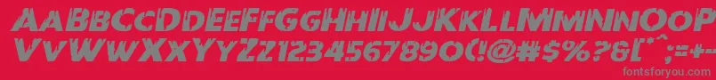 フォントRedundeadexpandital – 赤い背景に灰色の文字
