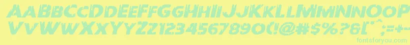 Redundeadexpandital Font – Green Fonts on Yellow Background
