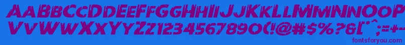 Redundeadexpandital Font – Purple Fonts on Blue Background