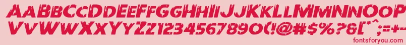 Redundeadexpandital-Schriftart – Rote Schriften auf rosa Hintergrund