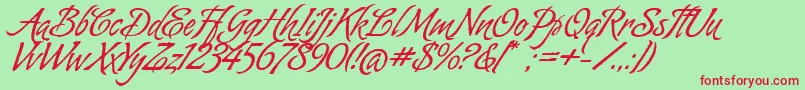 AlmondScript Font – Red Fonts on Green Background