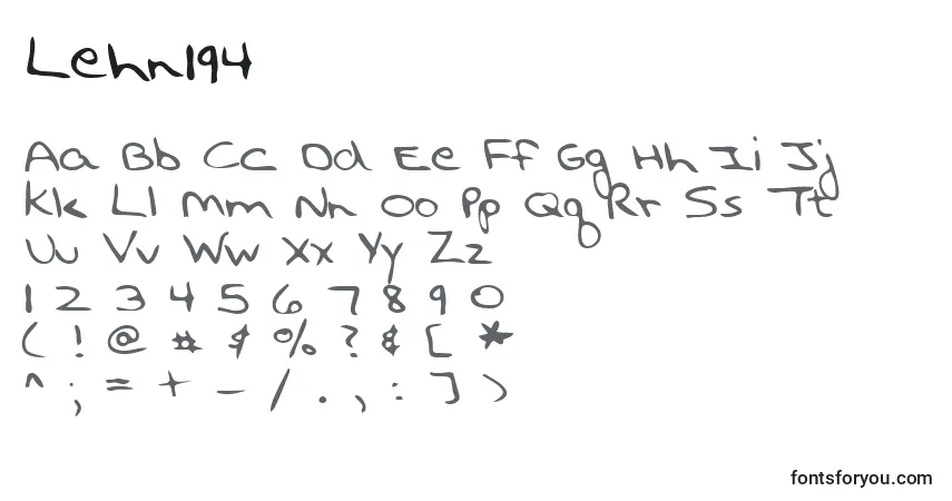 Schriftart Lehn194 – Alphabet, Zahlen, spezielle Symbole
