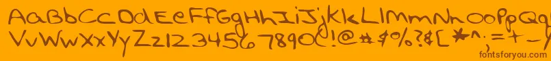 Lehn194 Font – Brown Fonts on Orange Background