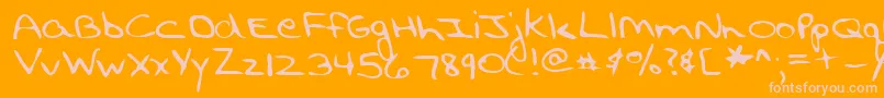 Lehn194 Font – Pink Fonts on Orange Background
