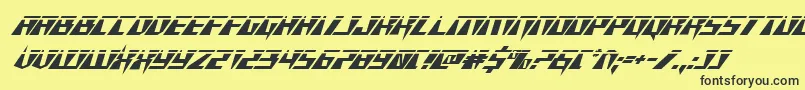 Xracerlaserital Font – Black Fonts on Yellow Background