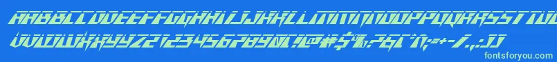 Шрифт Xracerlaserital – зелёные шрифты на синем фоне