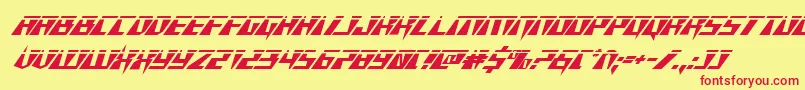 Xracerlaserital Font – Red Fonts on Yellow Background